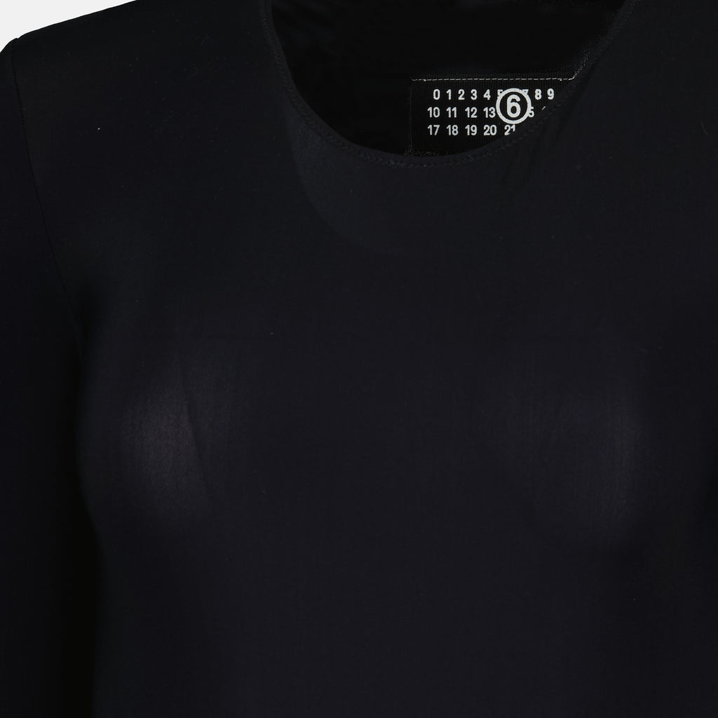 Image de l'article Body noir en lycra de la marque Mm6 pour Femme - Saison Printemps-Été 2026 - Vue détaillée_1