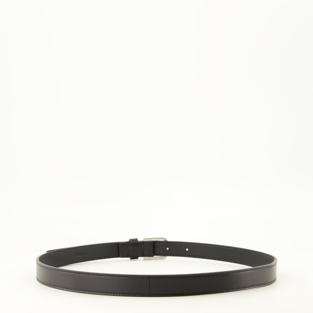 Ceintures Feiner schwarzer glatter Leder-Gürtel Saint Laurent Noir Homme