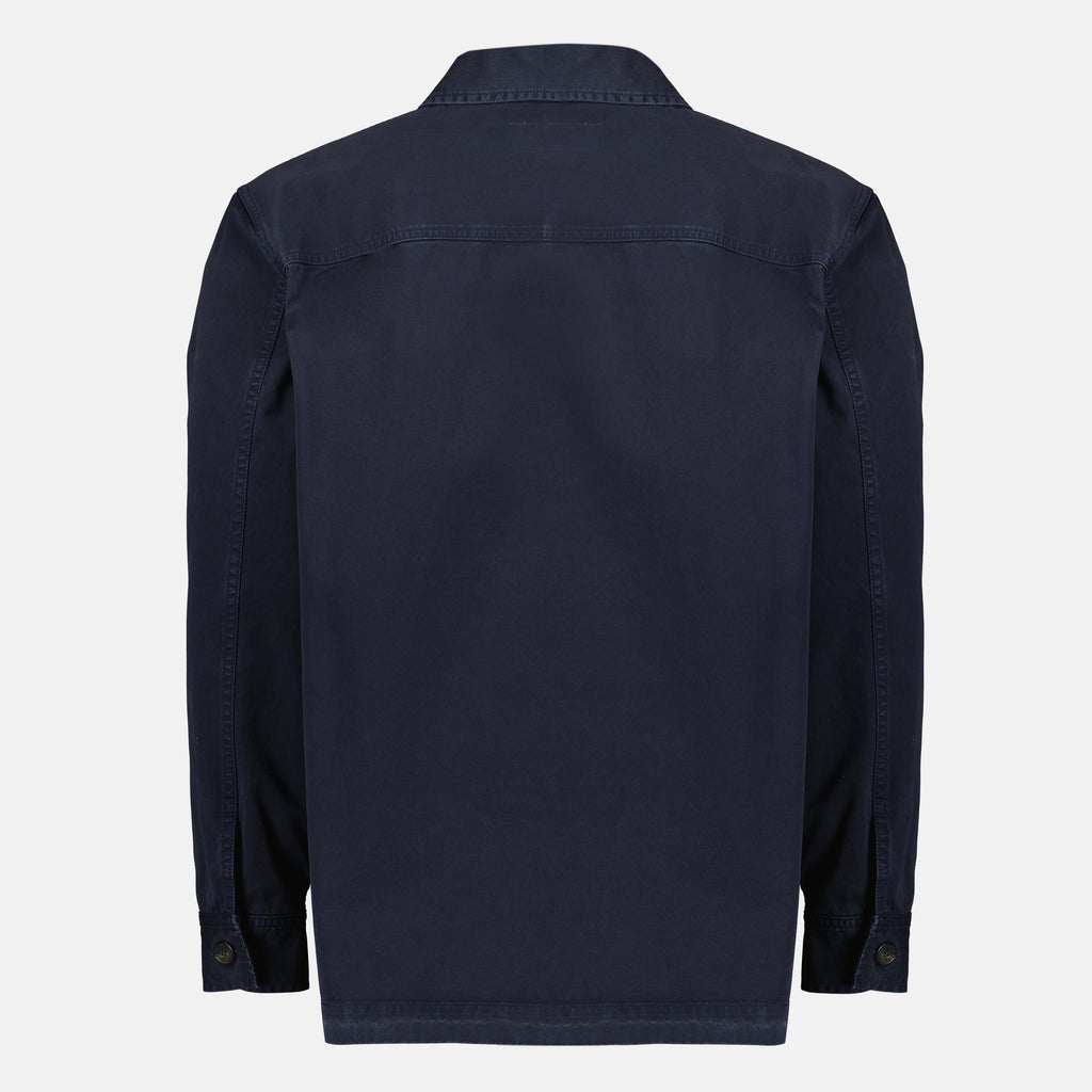 Immagine della camicia overshirt in cotone blu navy di Saint Laurent per uomo - Stagione Primavera-Estate 2026 - Vista Posteriore