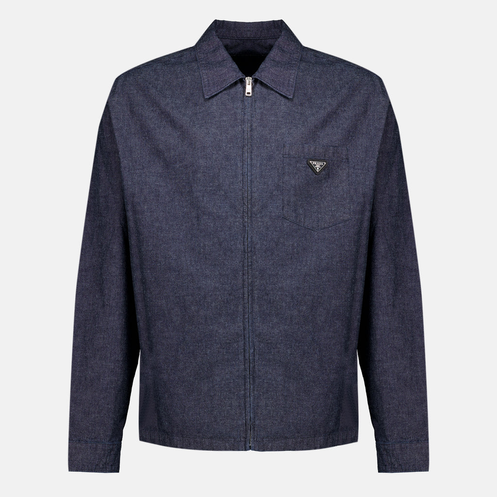 Chemises Chemise en chambray Prada Bleu foncé Homme