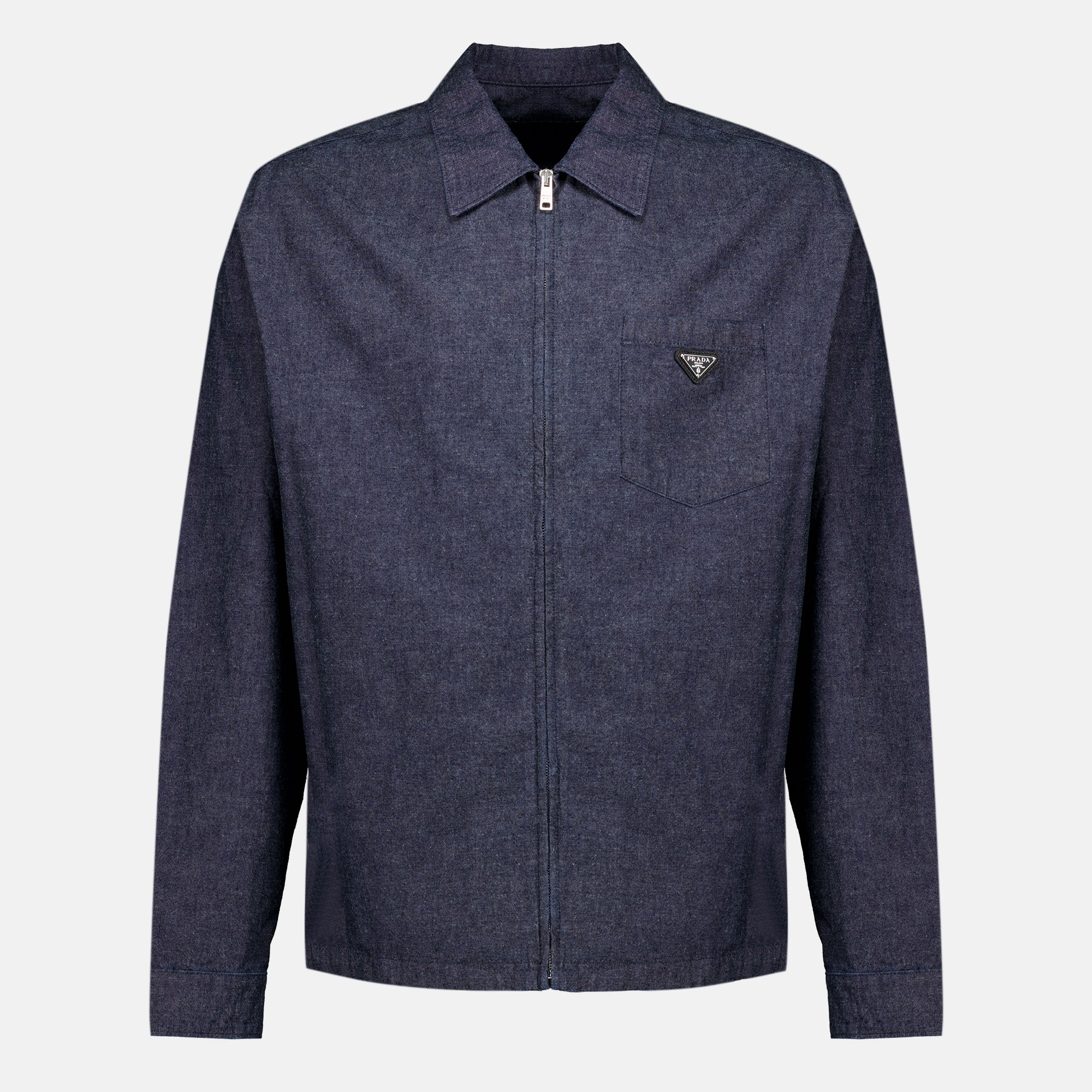 Chemises Chemise en chambray Prada Bleu foncé Homme