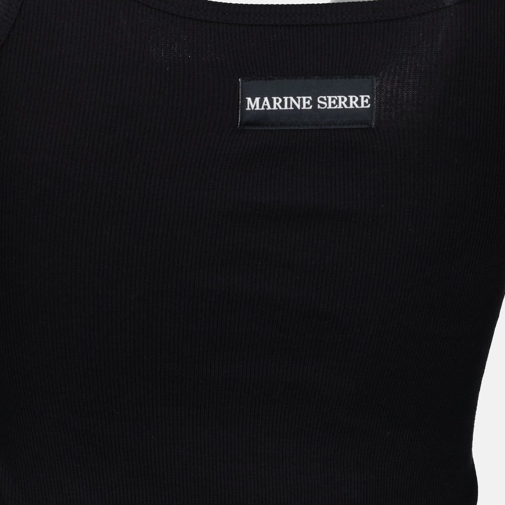 Robes Robe longue en coton noir Marine Serre Noir Femme