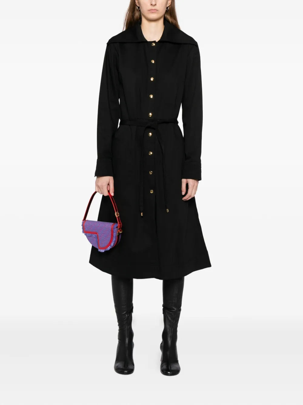 Immagine del vestito camicia di lunghezza media del marchio Patou per Donna - Stagione Autunno-Inverno 2025 - Vista Posteriore