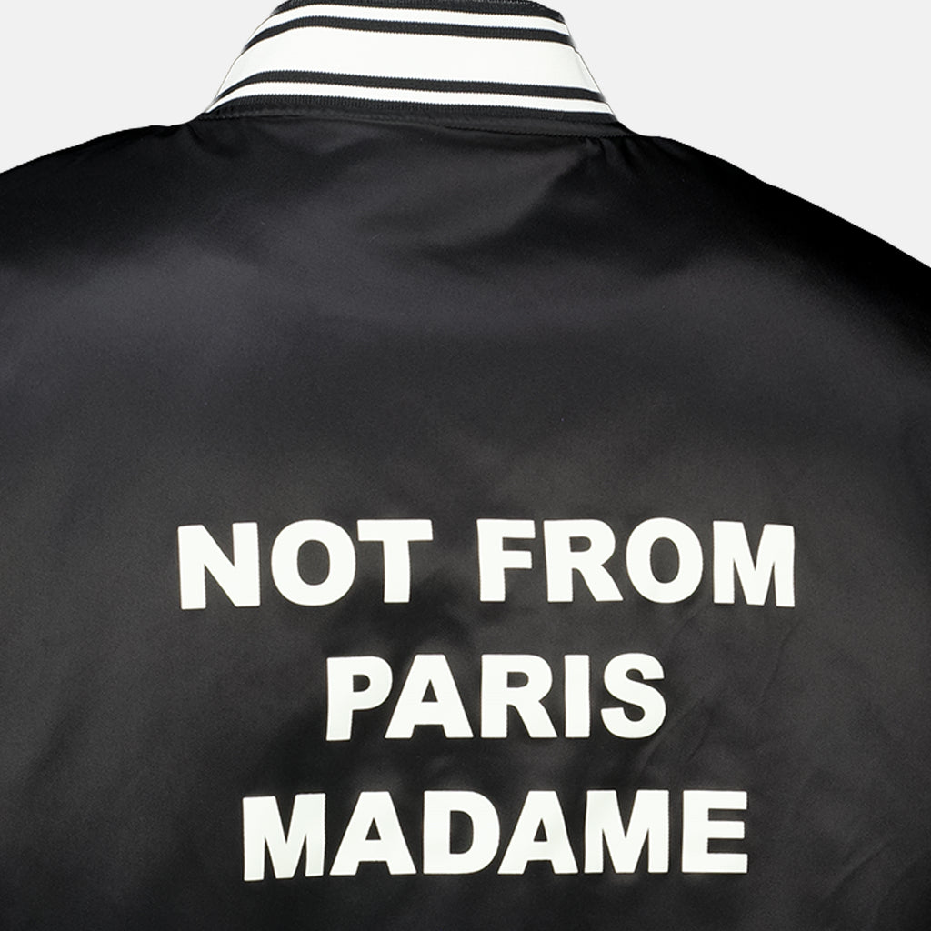 Vestes Schwarze Slogan Bomber Drole De Monsieur Noir Homme