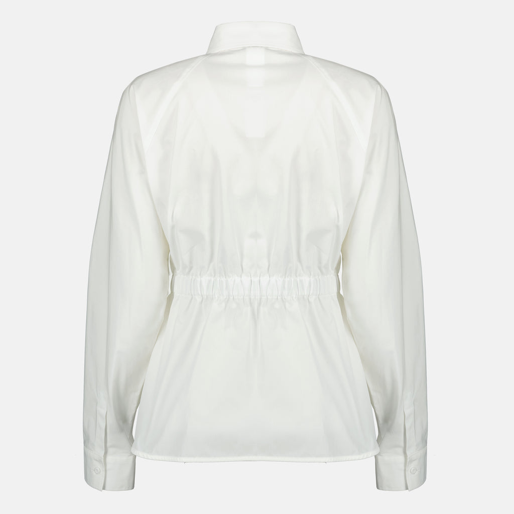 Max Mara의 여성용 흰색 면 포플린 셔츠 이미지 - 2026 봄-여름 시즌 - 뒷면 보기