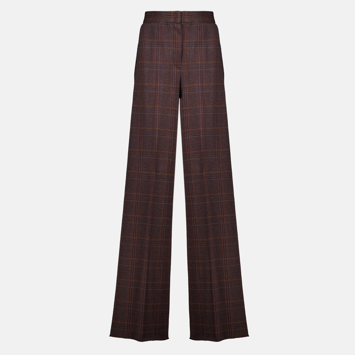 Pantalons Pantalon large à carreaux Max Mara Marron Femme