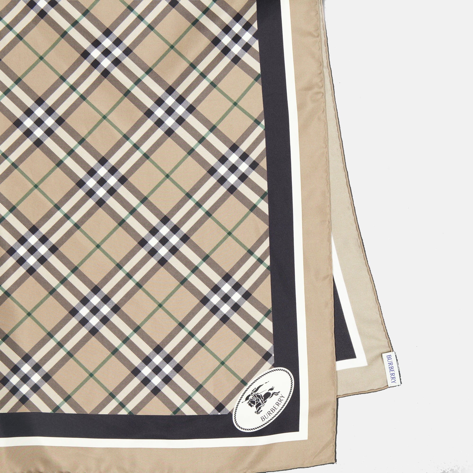 Image de l'article Carré de soie à carreaux de la marque Burberry pour Unisex - Saison Automne-Hiver 2025 - Vue détaillée_3