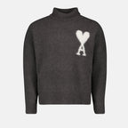 Knitwear AMI de Coeur Turtleneck Ami PARIS Gray Unisex
