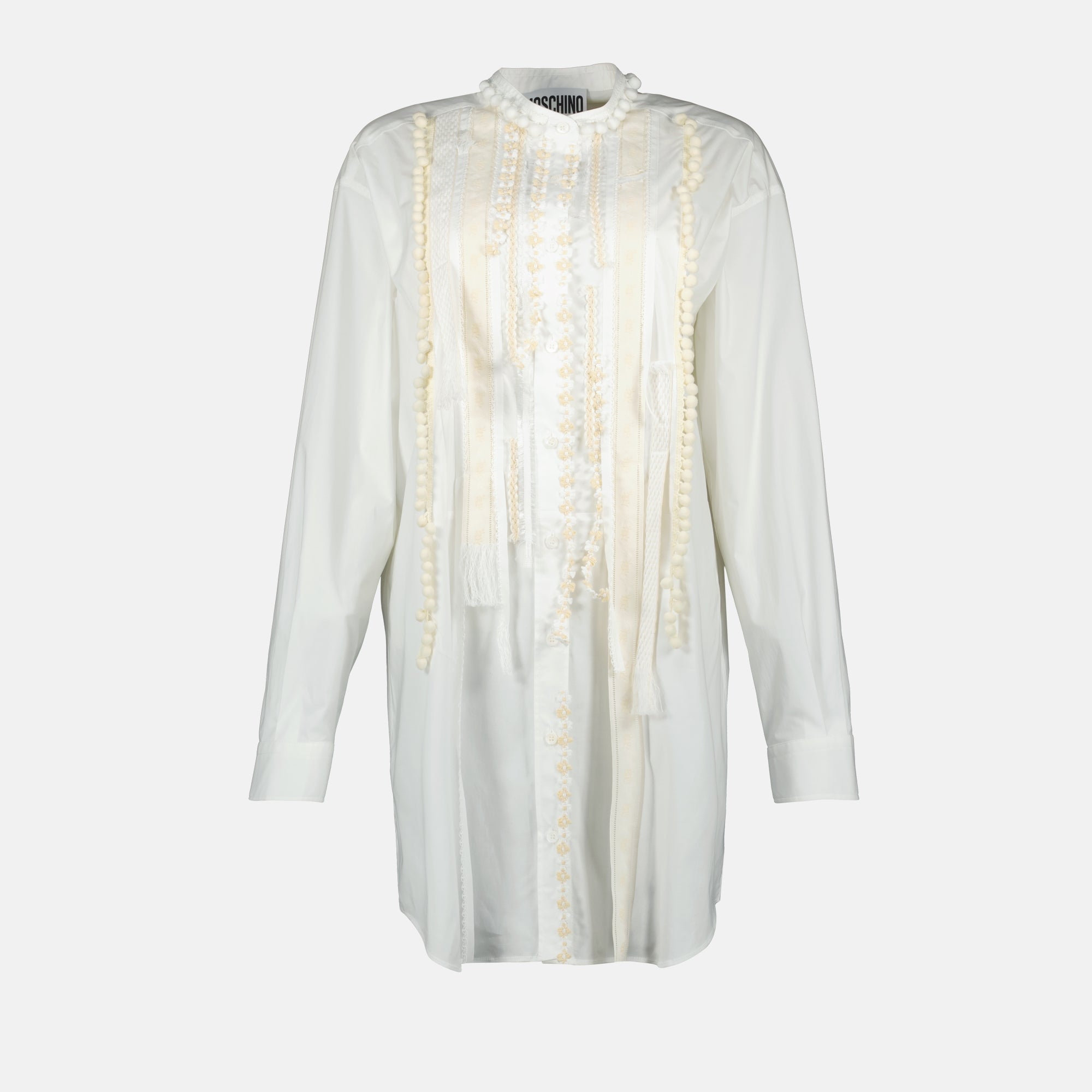 Robes Robe chemise en popeline Moschino Blanc Femme