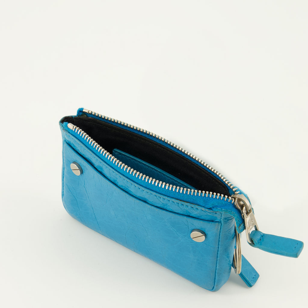 Petite maroquinerie 블루 가죽 카드 홀더 Balenciaga Bleu Homme