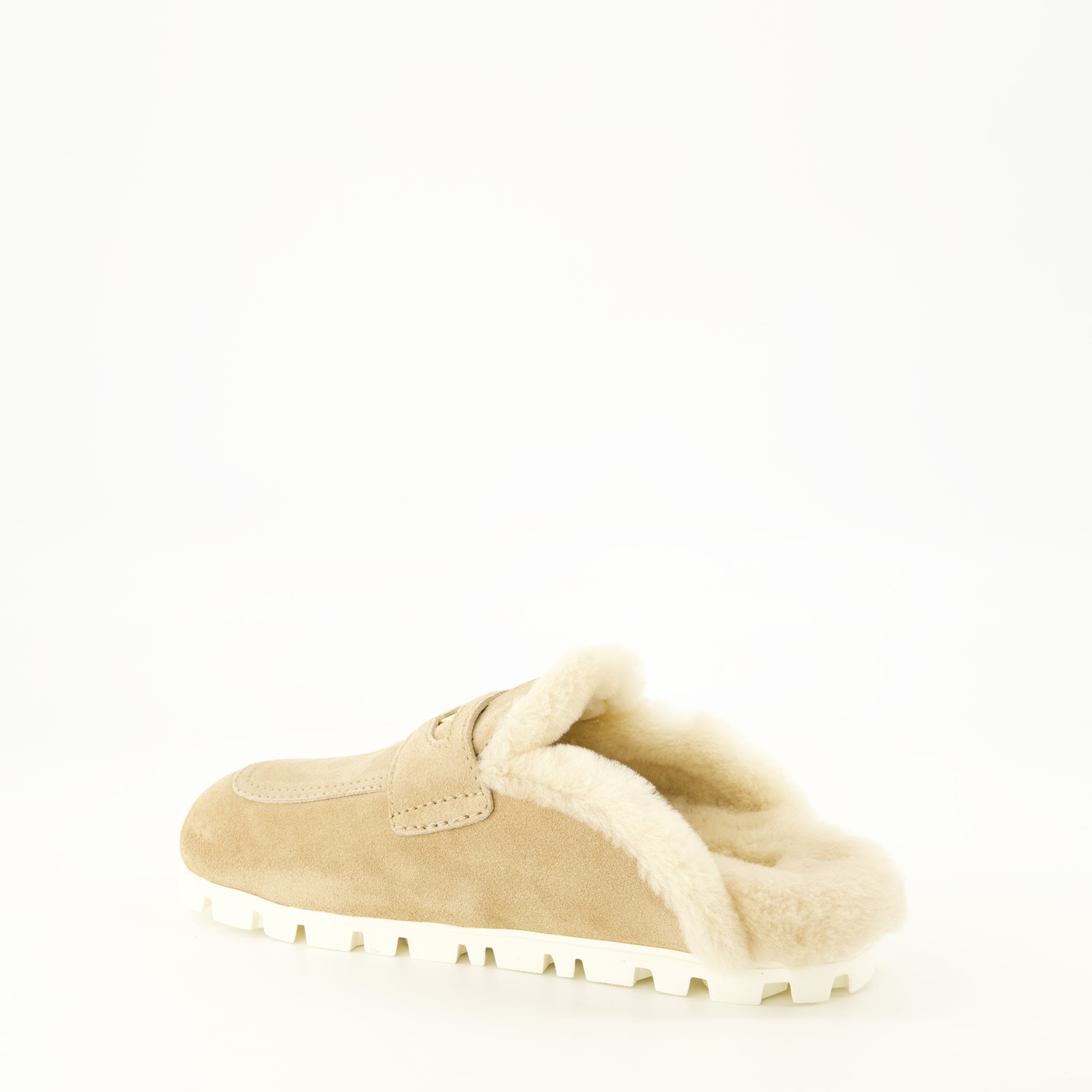 Chaussures ouvertes Mules de Pêlo Bege Miu Miu Beige Femme