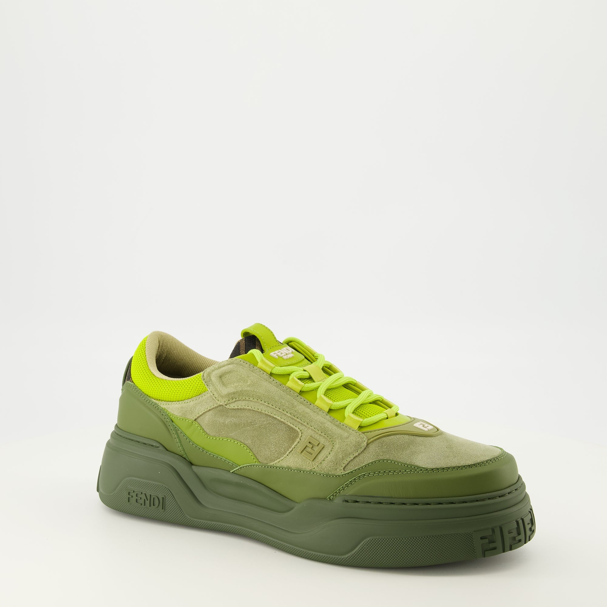Baskets 펜디 포스 그린 스니커즈 Fendi Vert Homme