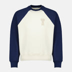 Image de l'article Sweatshirt AMI de coeur tissé bleu et blanc de la marque Ami PARIS pour Unisex - Saison Printemps-Été 2026 - Vue de Face