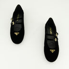 Flache schuhe Samt Balletschuhe Prada Schwarz Femme