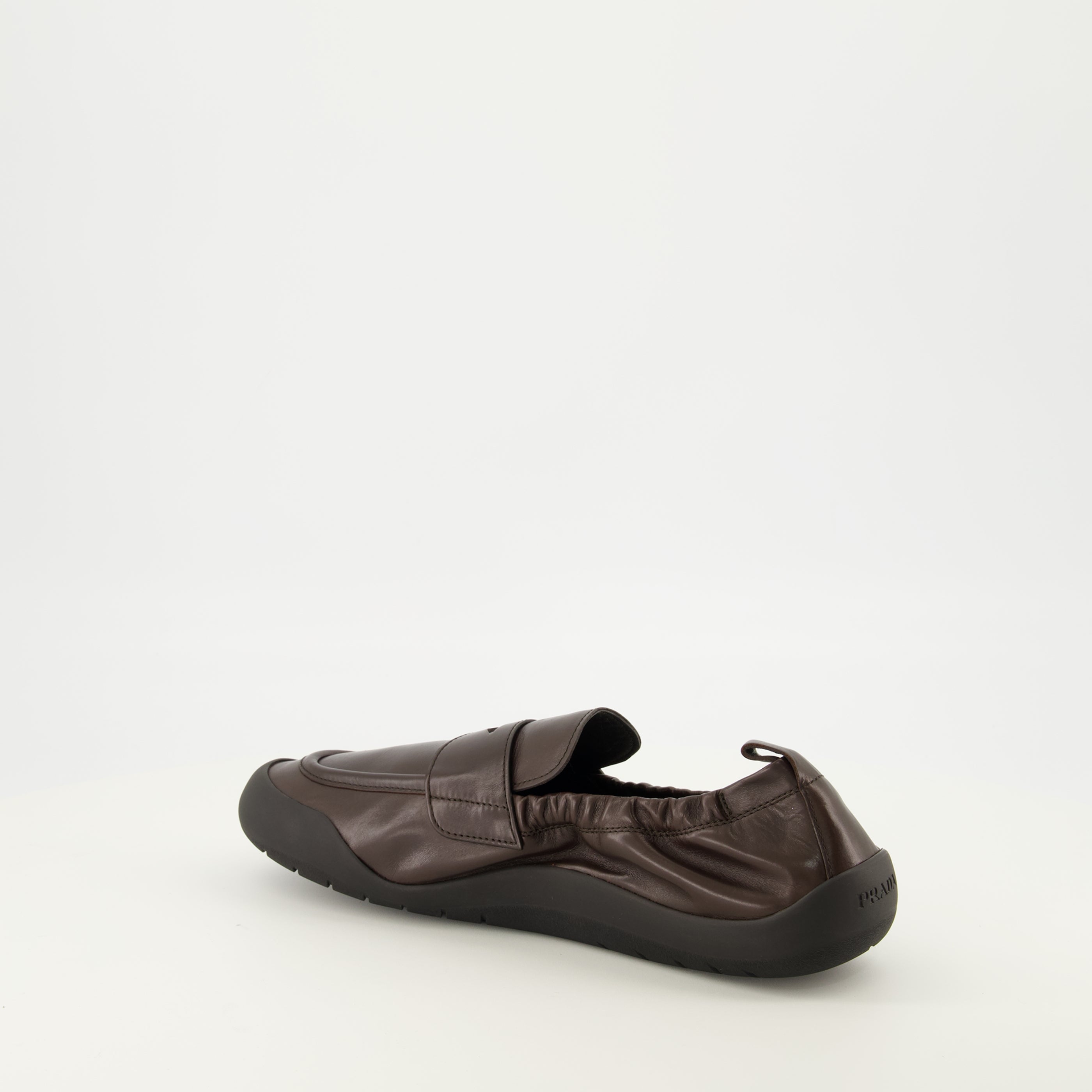 Mocassins Mocassins Speedrock en cuir marron Prada Marron Homme