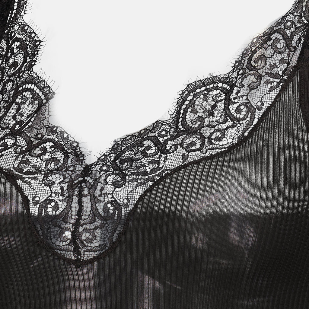 Image of the Saint Laurent Women's Silk Tank Top - Autumn-Winter 2025 Season - Detailed View_3