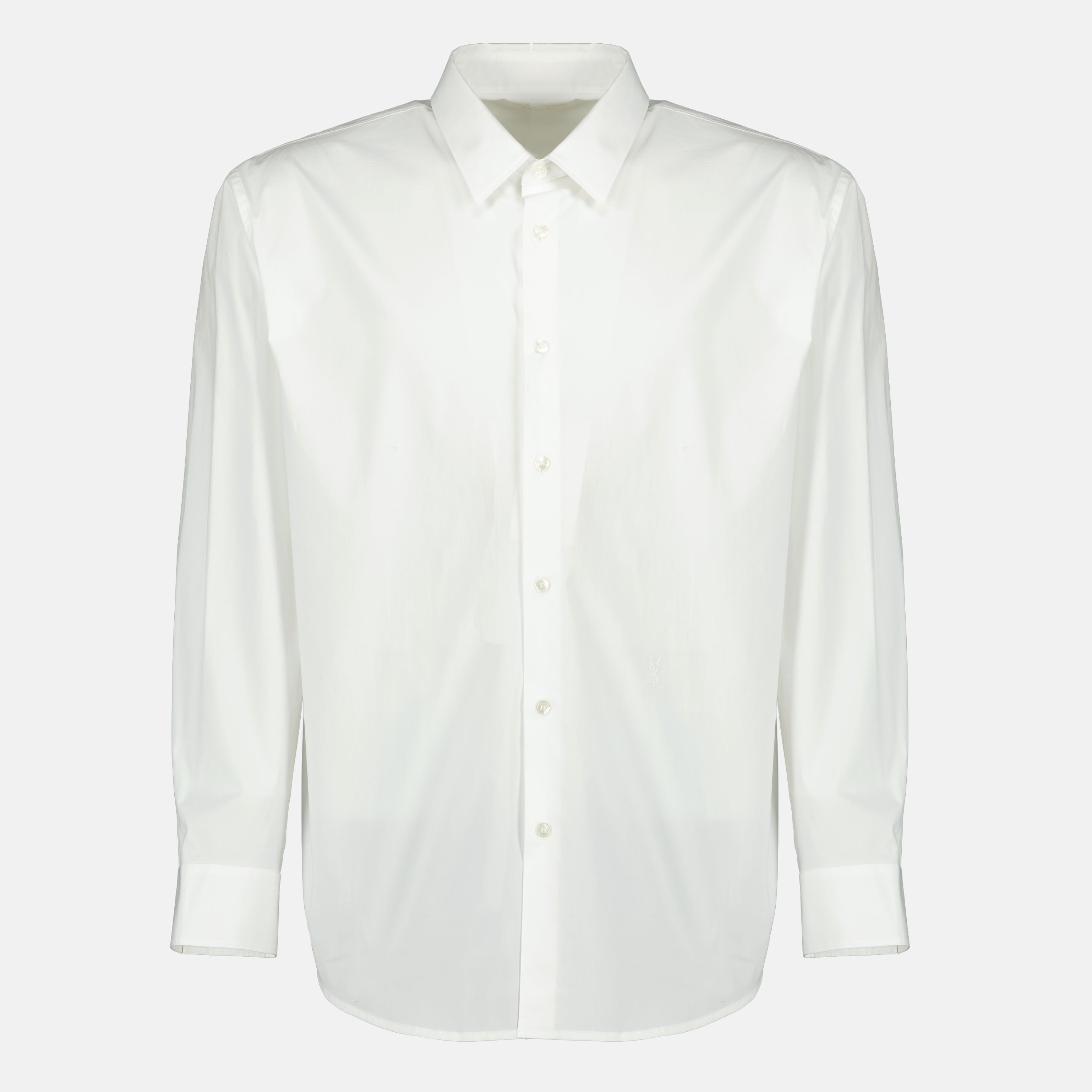 Image de l'article Chemise cassandre en coton blanc de la marque Saint Laurent pour Homme - Saison Printemps-Été 2026 - Vue de Face