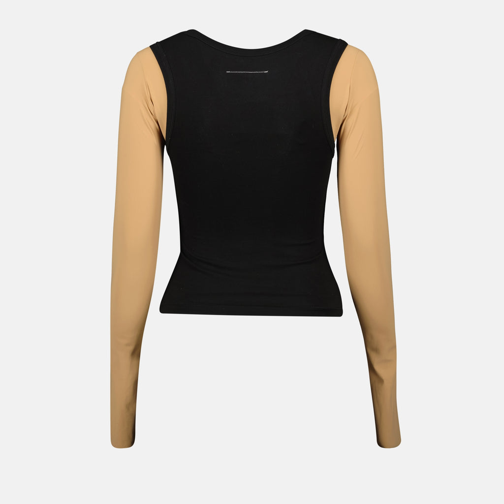 Tops Two-tone top Mm6 Black Femme