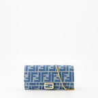Sacs à main et épaule Portefeuille continental Baguette avec chaîne Fendi Bleu Femme