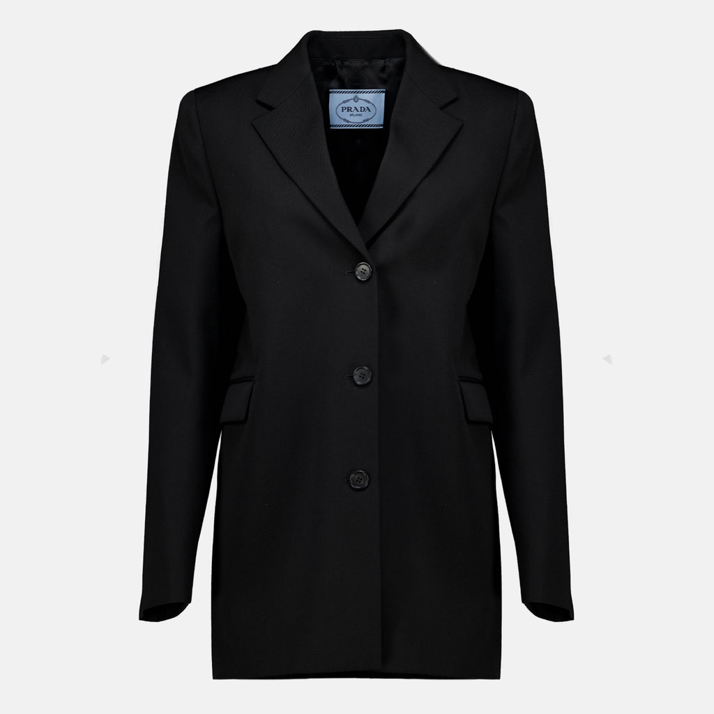 Vestes Blazer noir en laine Prada Noir Femme