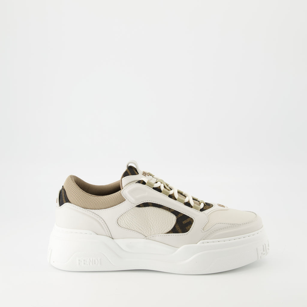 Sneakers Baskets Fendi Force Fendi Beige Homme