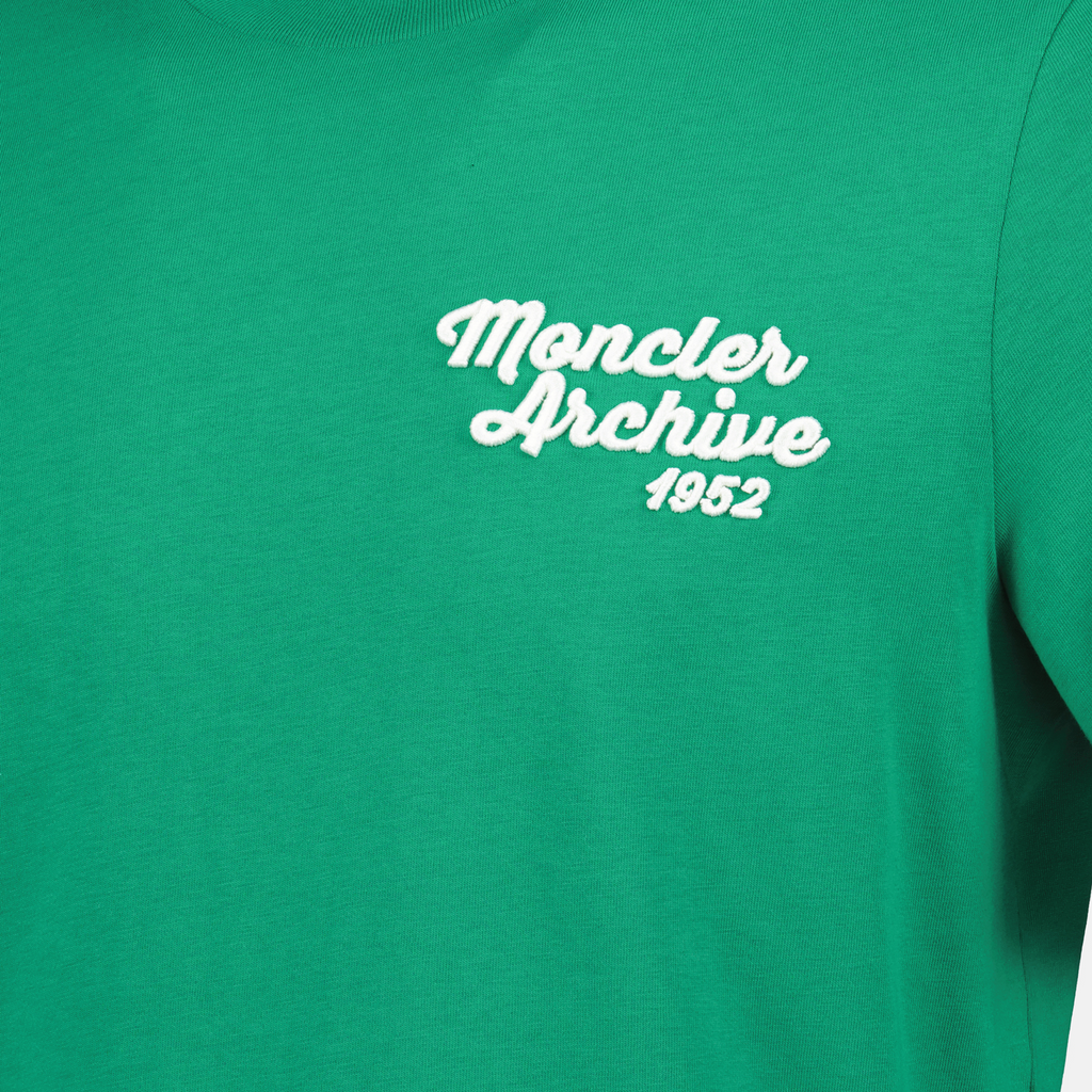 T-shirts T-shirt à logo brodé Moncler Vert Homme