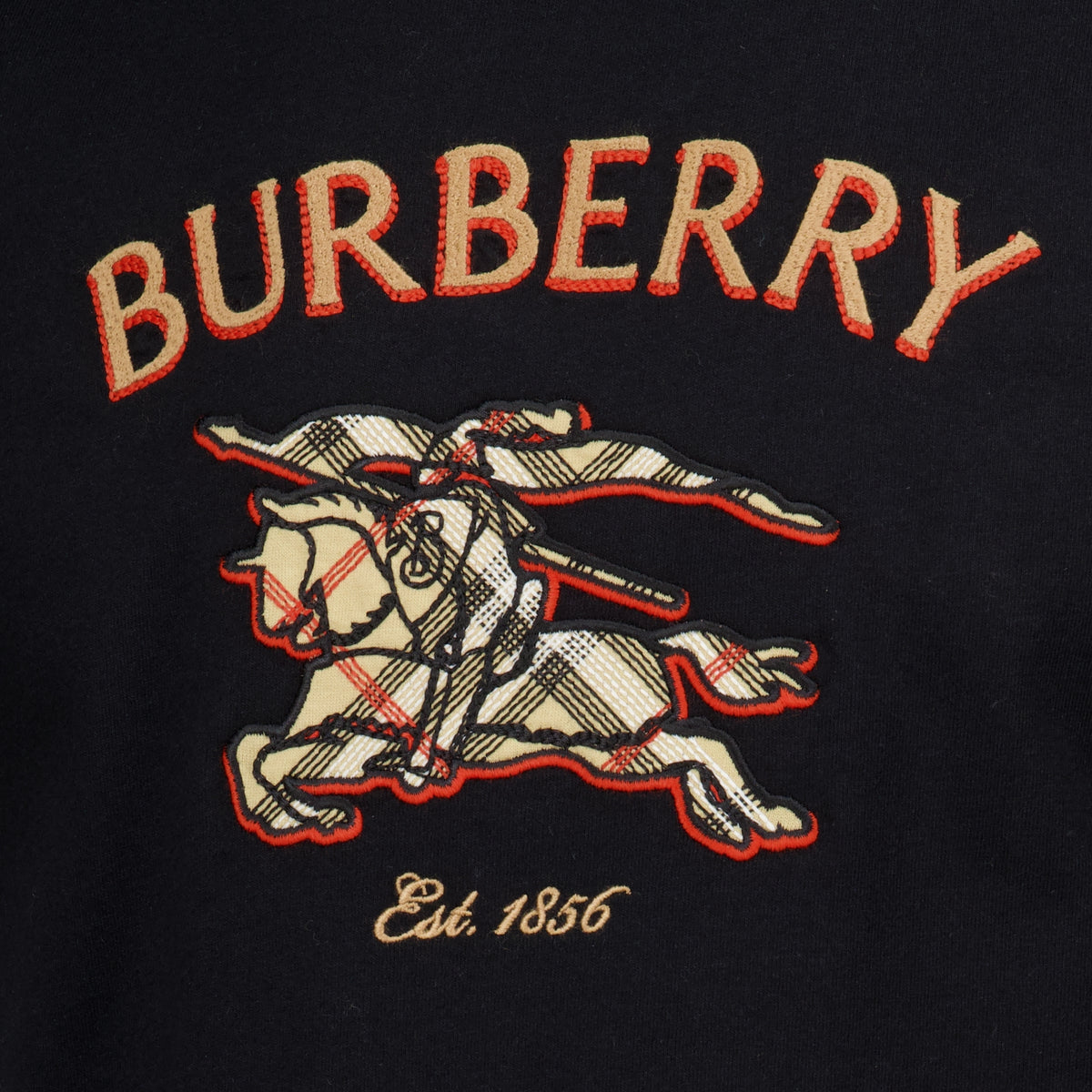 T-shirts Camiseta negra Knight Check Burberry Noir Homme