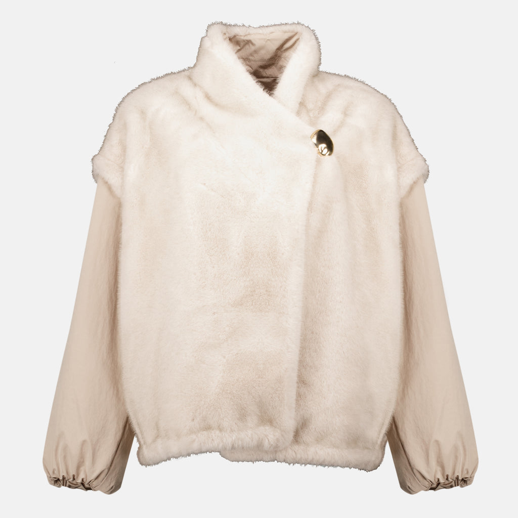 Vestes Doudoune réversible 2 en 1 Chardonneret en teddy Moncler Beige Femme
