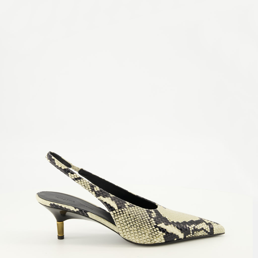 Escarpins Escarpins Bella Low effet peau de python Khaite Gris Femme