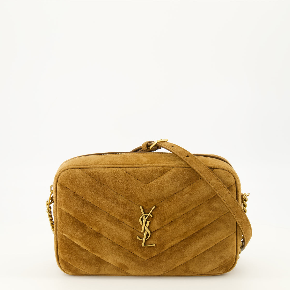 Sacs bandoulière Loulou Kamera Tasche aus braunem Wildleder Saint Laurent Marron Homme