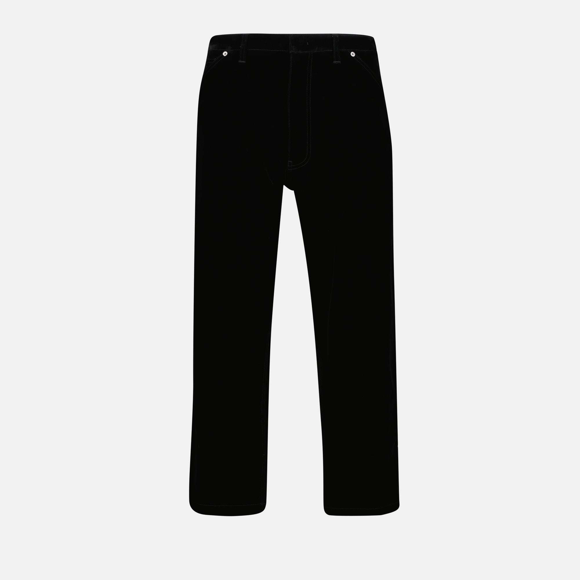 Pantaloni Jeans in Denim di Velluto Prada Nero Homme