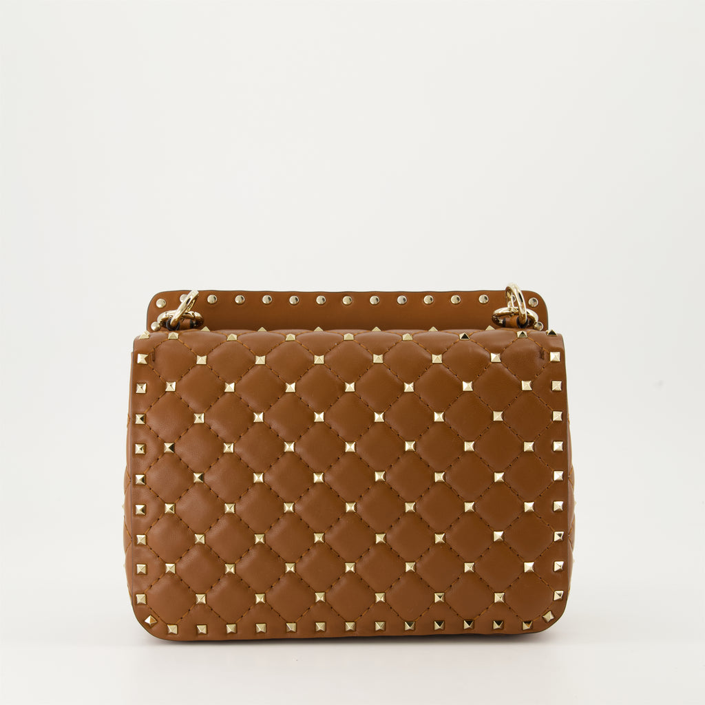 Borse a tracolla Borsa Medium Rockstud Spike Valentino Garavani Marrone Femme