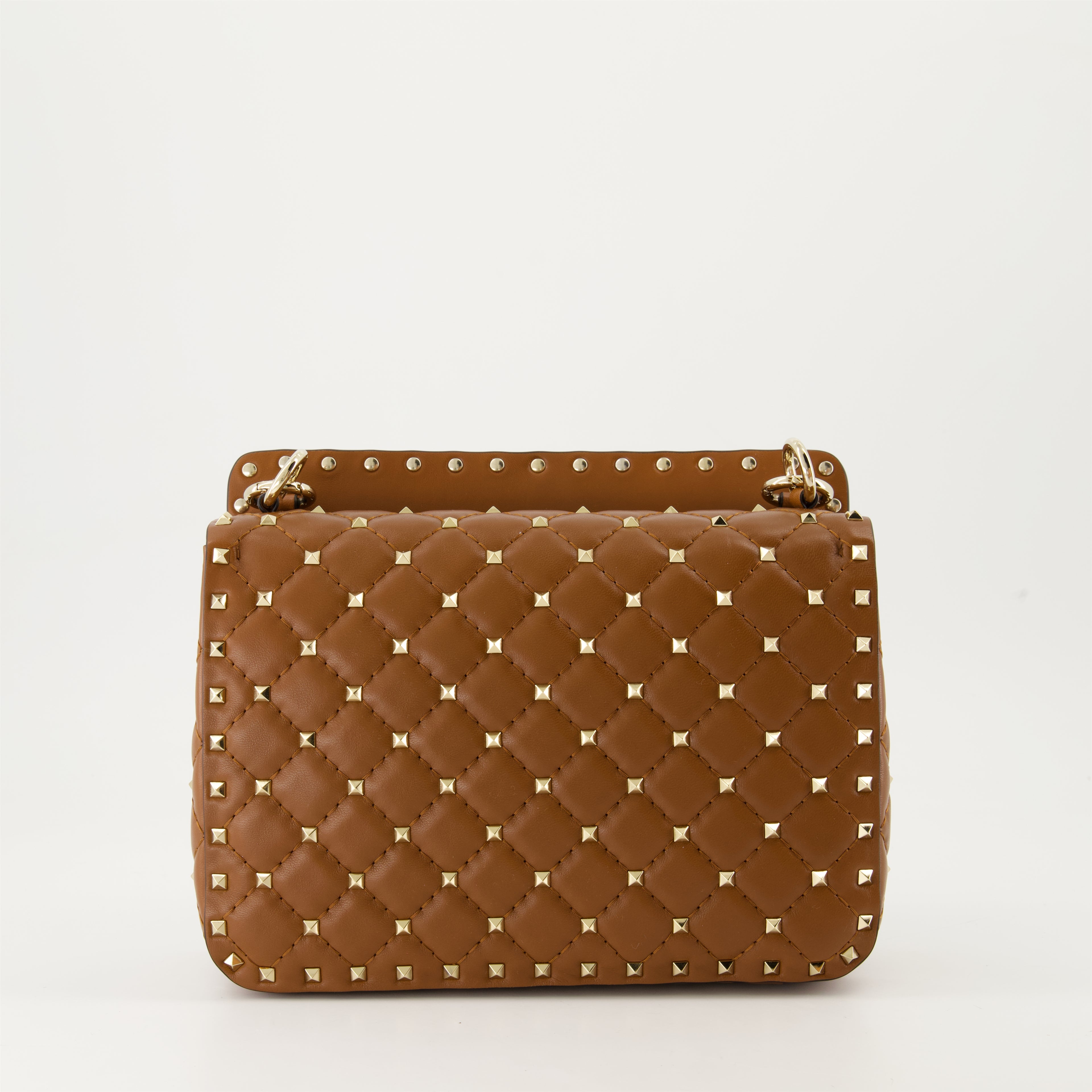 Borse a tracolla Borsa Medium Rockstud Spike Valentino Garavani Marrone Femme