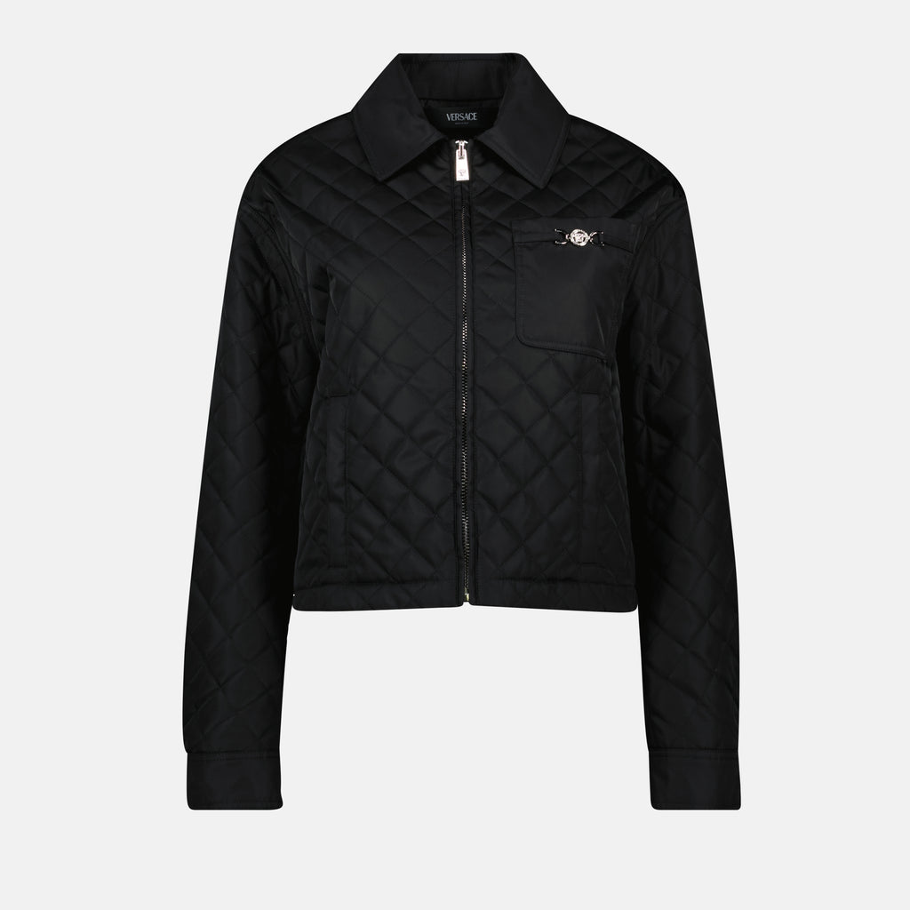 Vestes Blouson matelassé en nylon Versace Noir Femme