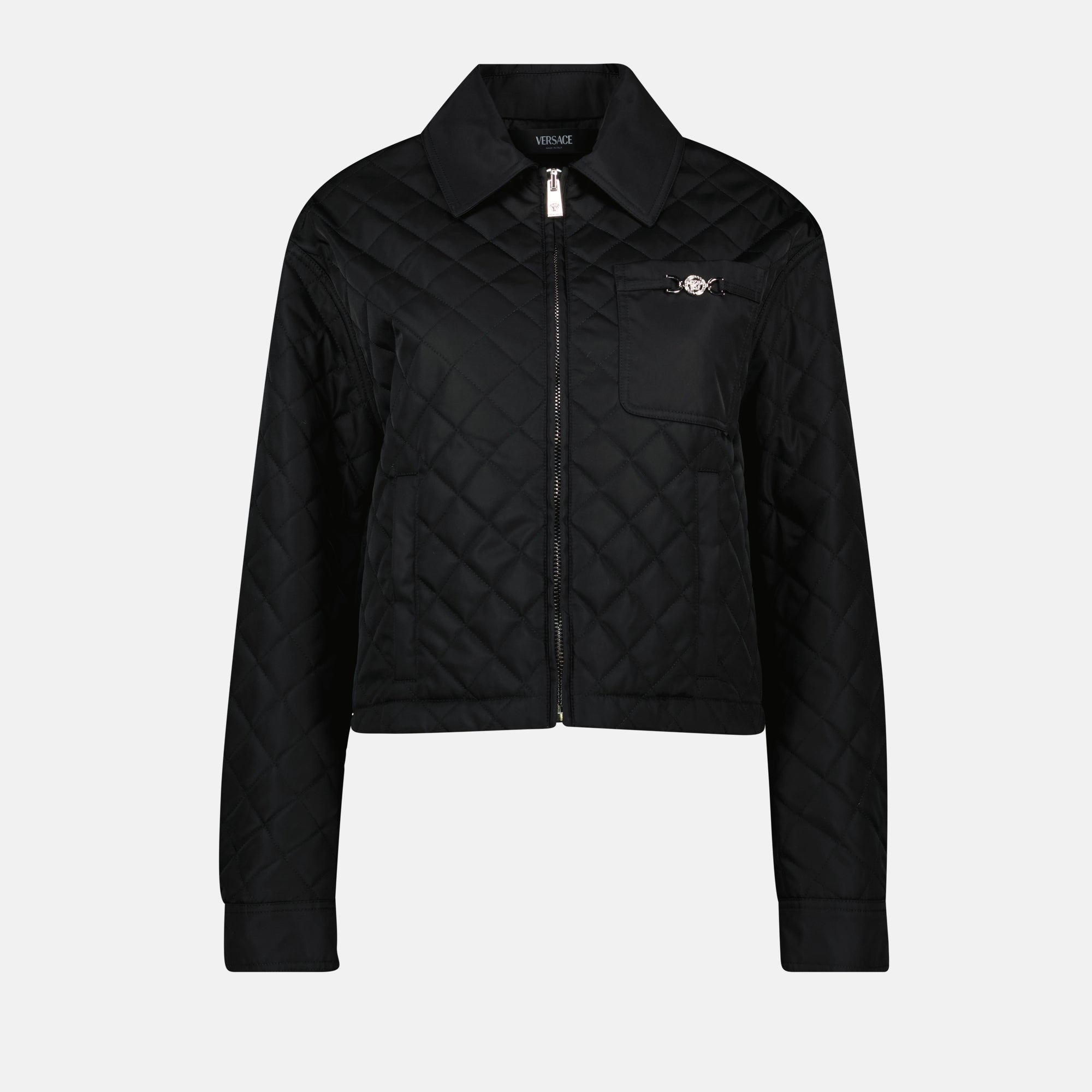 Vestes Blouson matelassé en nylon Versace Noir Femme