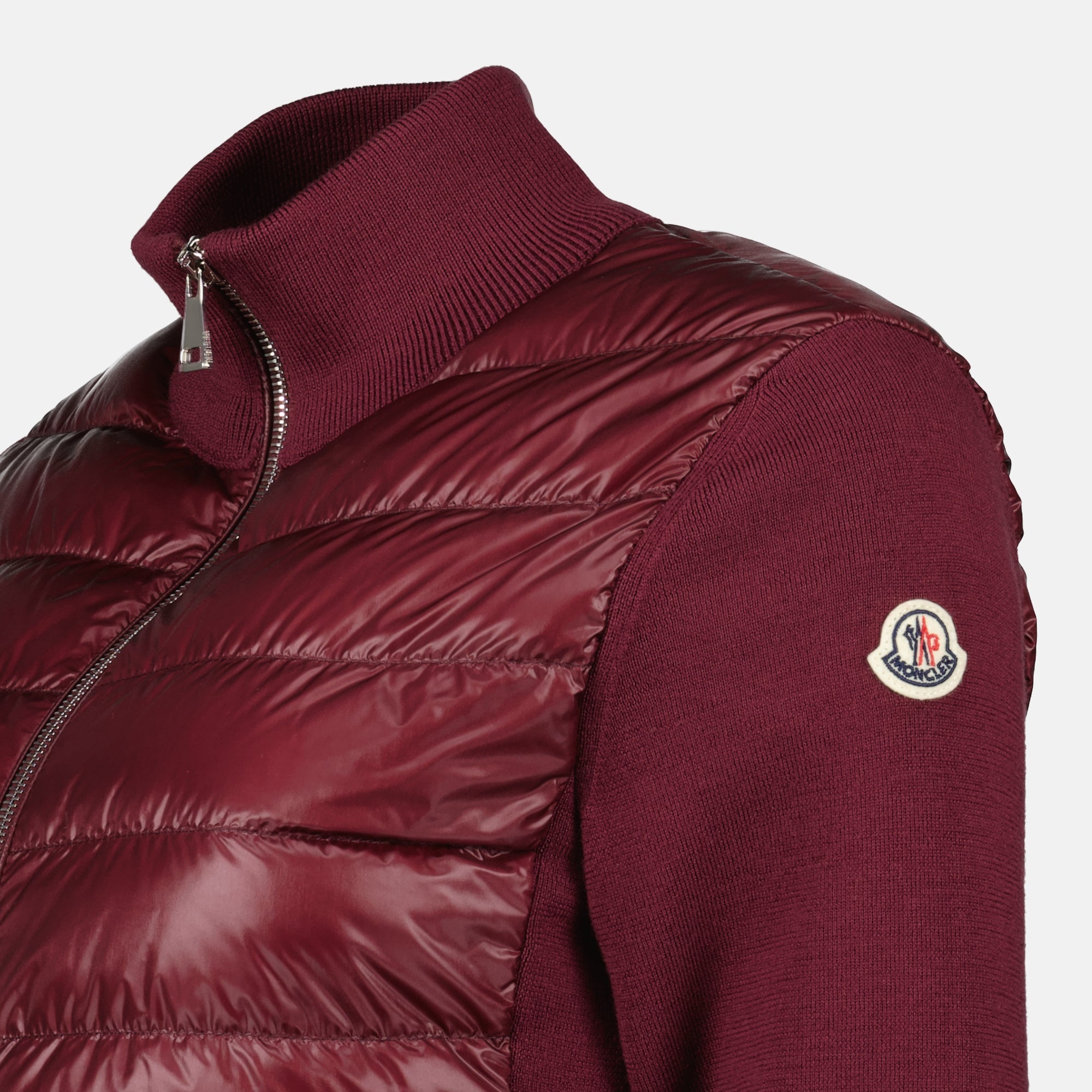 Vestes Veste bi-matière matelassé Moncler Bordeaux Femme