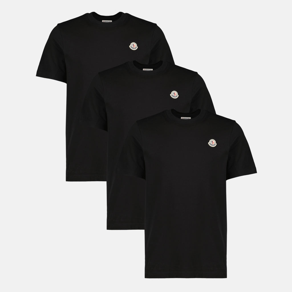 T-shirts Conjunto de 3 camisetas con logo Moncler Noir Homme