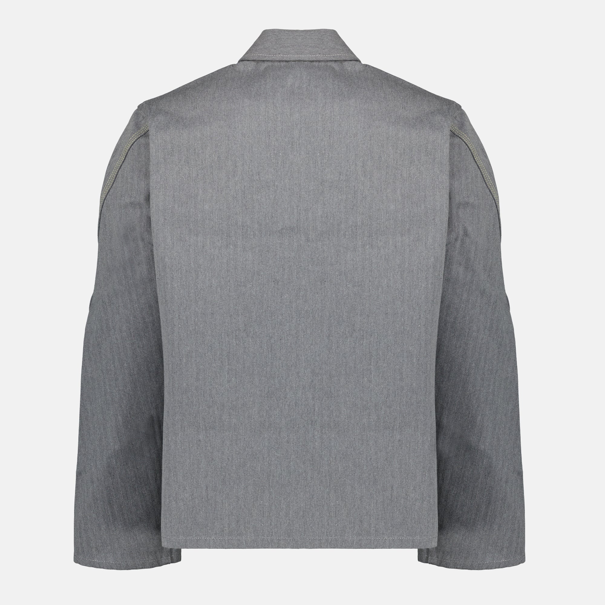 Image of the Givenchy Men's Grey Denim Chevron Jacket - Spring-Summer 2026 - Back View