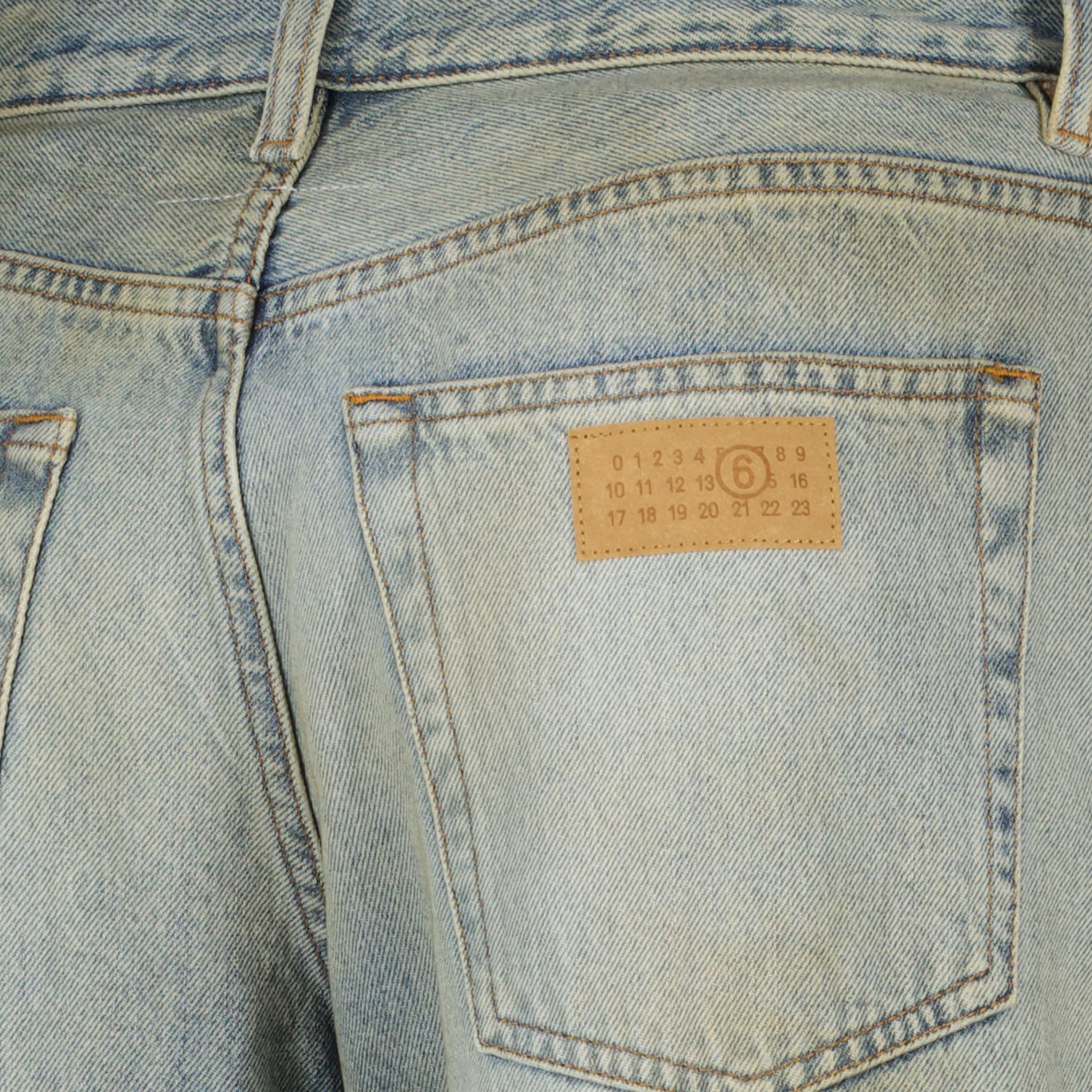 Pantalons Pantalones Anchos de Denim Azul Mm6 Bleu Femme