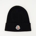 Chapeaux, casquettes et bonnets Bonnet en laine à logo Moncler Noir Homme