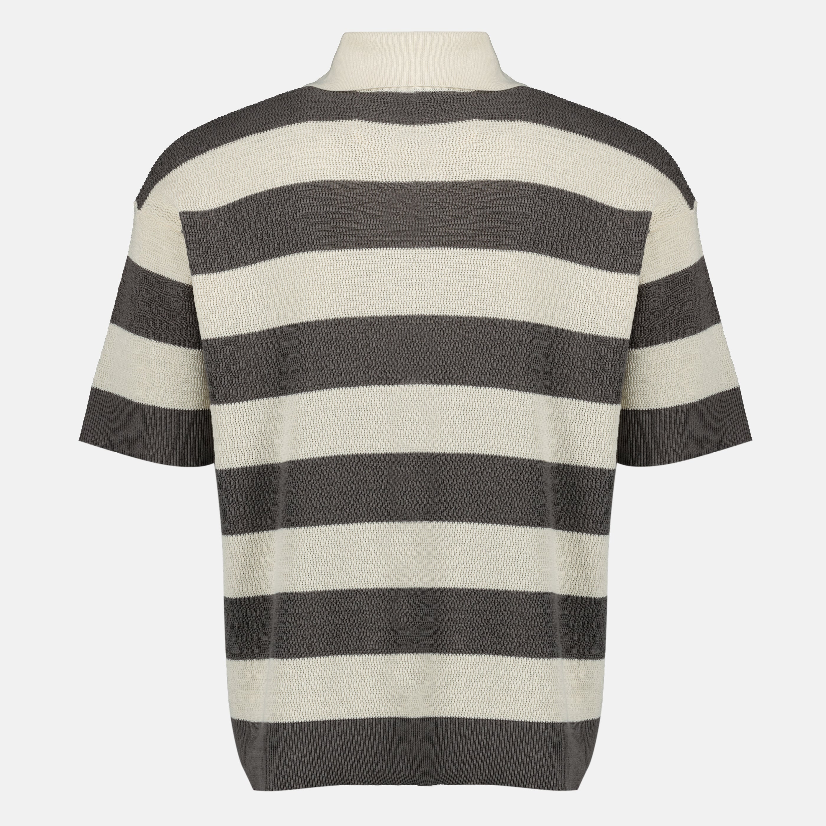 Polos Polo en maille de coton blanc et marron Ami PARIS Marron Homme