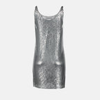 Dresses Metallic Knit Dress Rabanne Silver Femme