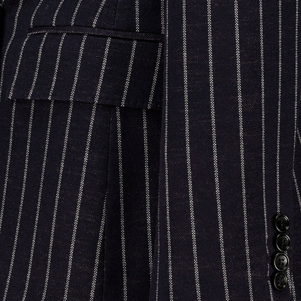 Vestes Blazer en laine à rayures bleu marine Max Mara Bleu foncé Femme