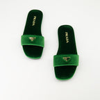 Scarpe aperte Sandali in Velluto Verde Prada Verde Femme