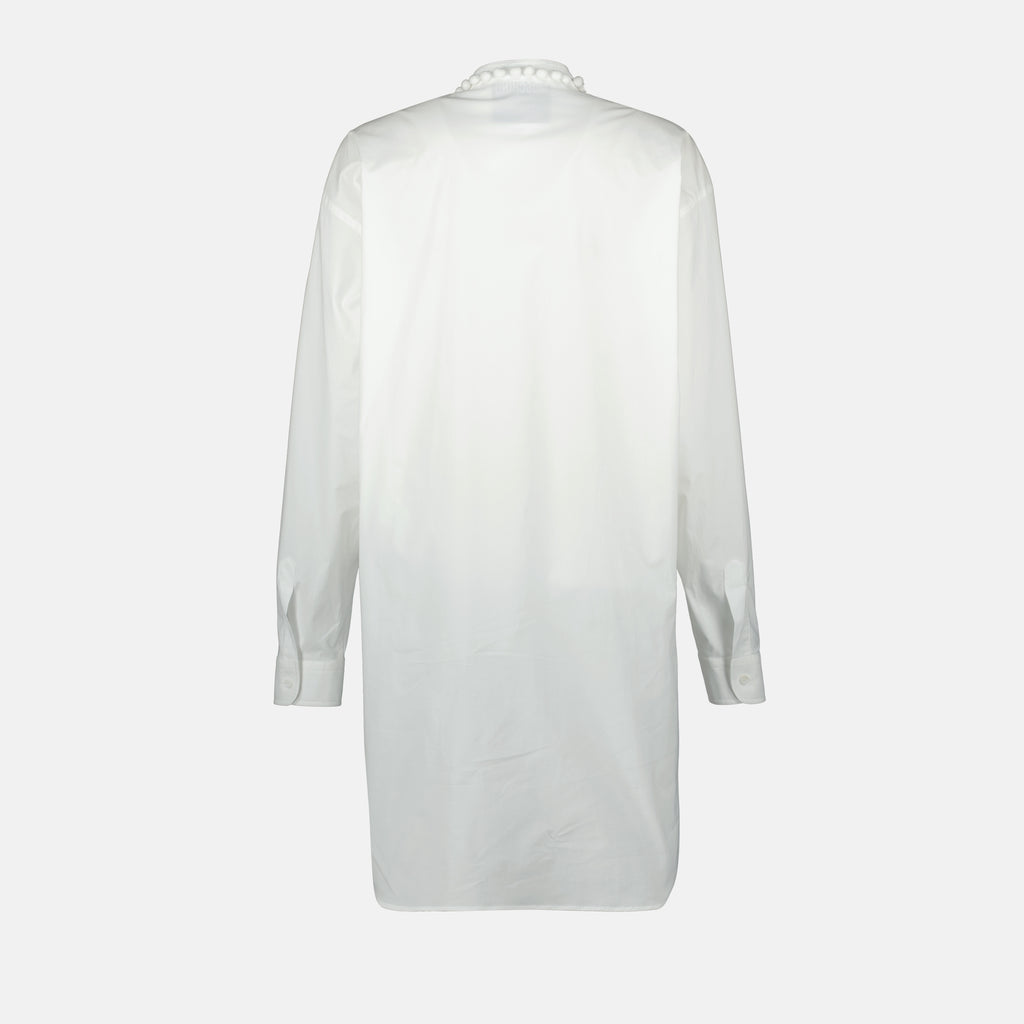 Robes Robe chemise en popeline Moschino Blanc Femme