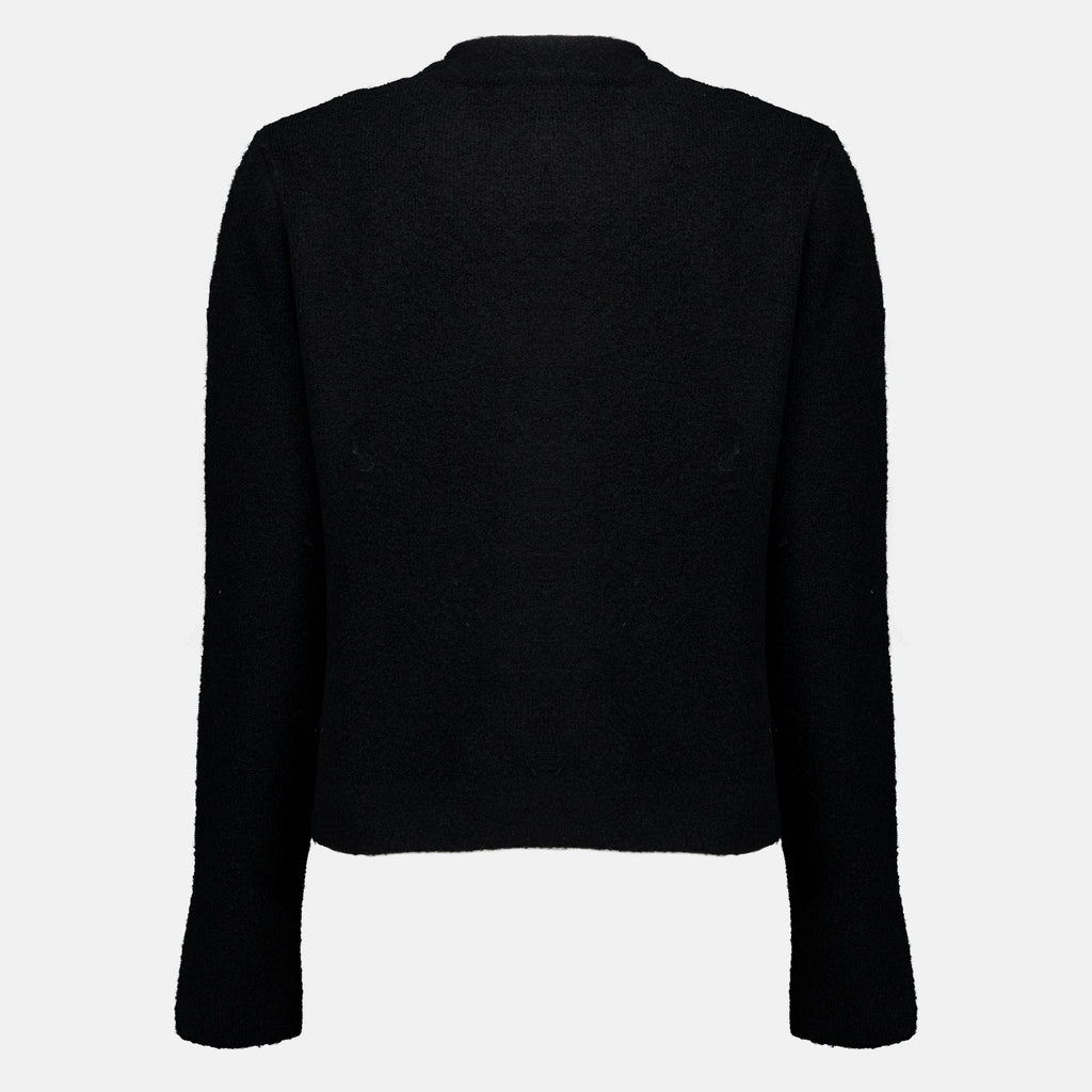 Vestes Schwarzer Bi-Material Cardigan Moncler Noir Femme