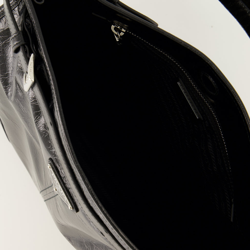 Sacs bandoulière 보니 블랙 가죽 가방 Prada Noir Homme
