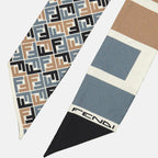 Écharpes, foulards et gants Wrappy en soie FF Fendi Bleu Femme
