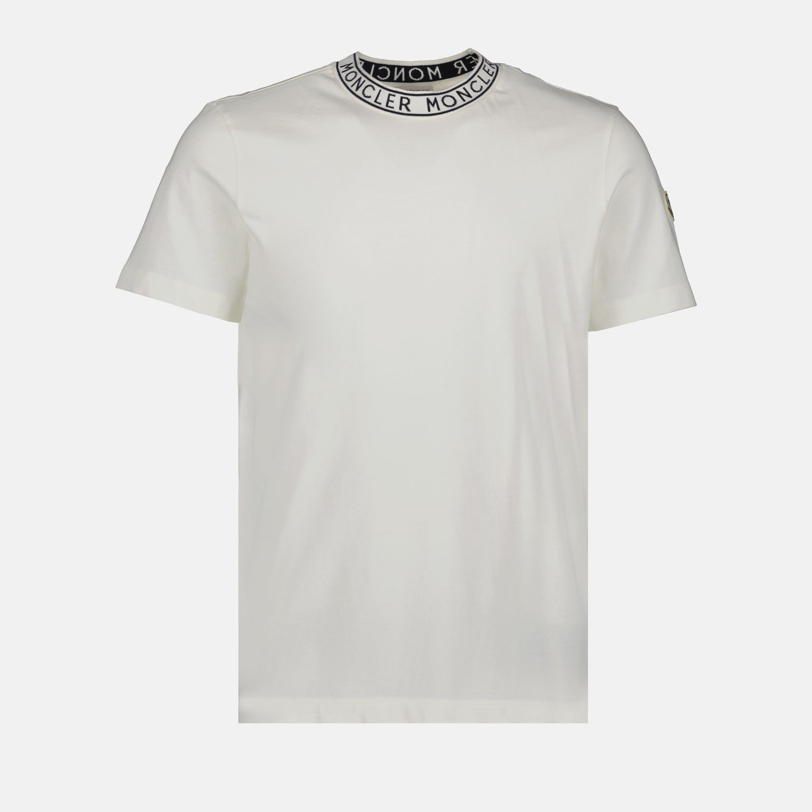 Image de l'article T-shirt logo blanc de la marque Moncler pour Homme - Saison Printemps-Été 2026 - Vue de Face