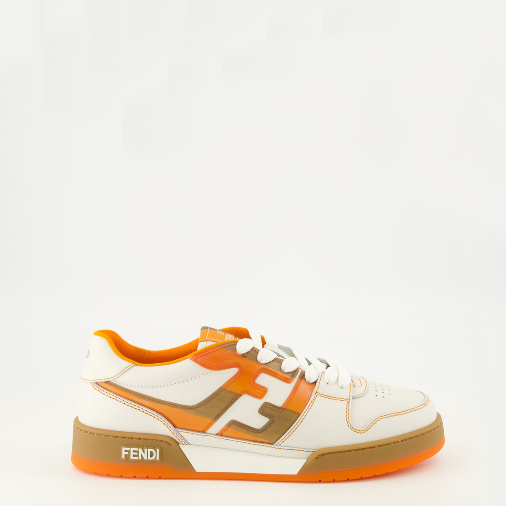 Baskets 펜디 매치 오렌지 스니커즈 Fendi Orange Homme